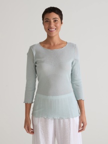 3/4 Slv Pearl Edge Top by Cut Loose