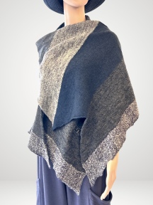 Colorblock Wool Shawl by Butapana