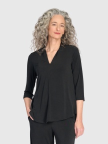 Matte Jersey V-Neck Top by Alembika
