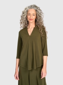 Matte Jersey V-Neck Top by Alembika