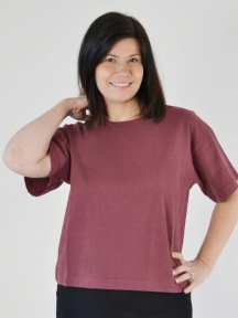 Short Sleeve Crop Crew Shirt by PacifiCotton