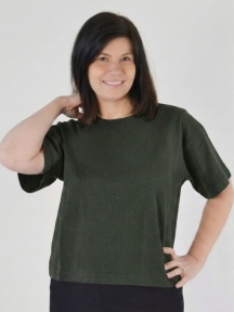 Short Sleeve Crop Crew Shirt by PacifiCotton