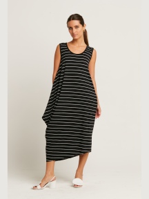 Striped Waterfall Dress by Planet