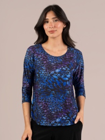 T Relax Short Print 3/4 Sleeve by Sympli