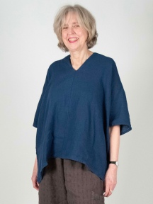 J.Jill - - J.Jill BLUE Supima Cotton Paisley Print Long Sleeve Tunic - Plus  Size 12/14 to 2