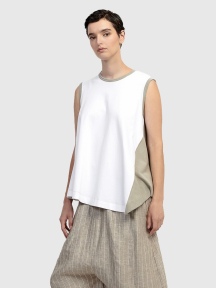 White Paneled Top by Alembika