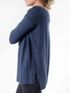 3/4 Sleeve Textured High/Low Pullover by Kinross Cashmere