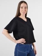 Crop V-Neck Shirt by PacifiCotton