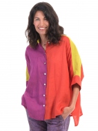 Linen Color Block Shirt by Alembika