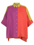 Linen Color Block Shirt by Alembika