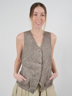 Mocha Linen Vest by Inizio