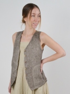 Mocha Linen Vest by Inizio