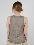 Mocha Linen Vest by Inizio