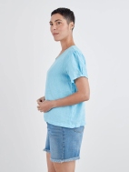 Pleat Short Sleeve Top by Cut Loose