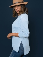 The Side Slit Long Sleeve Boxy Top by A'nue Miami