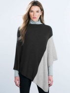 Two Tone Poncho by Kinross Cashmere