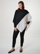 Two Tone Poncho by Kinross Cashmere