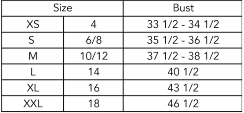 Size chart