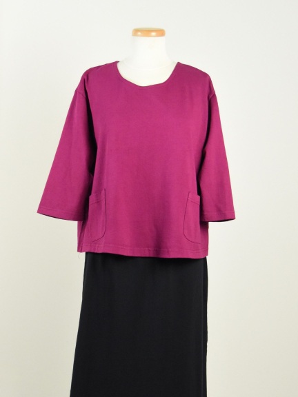 3/4 Sleeve Boxy Shirt w Pockets by PacifiCotton