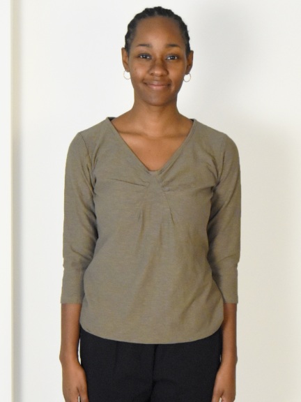 3/4 Sleeve Tuck Front Tee by Cut Loose