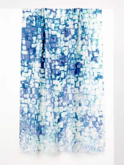 Abstract Tile Print Scarf by Kinross Cashmere