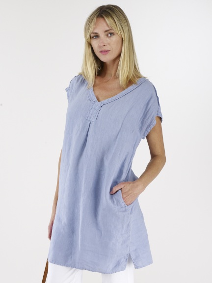 Cap Sleeve Trim Tunic by Luna Luz at Hello Boutique