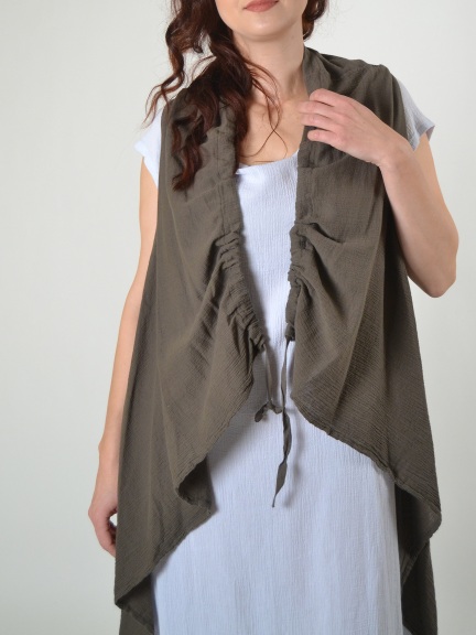 Cotton Gauze Eve Vest by Bryn Walker