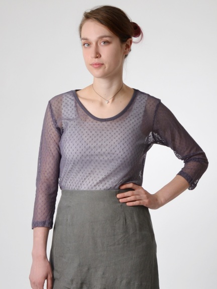 Cotton Mesh Dot Tee by Tulip