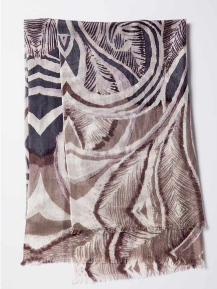 Feather Paisley Print Scarf by Kinross Cashmere