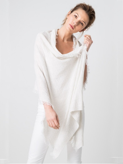 Fringe Textured Wrap by Kinross Cashmere