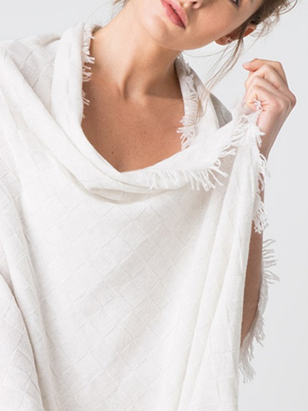 Fringe Textured Wrap by Kinross Cashmere