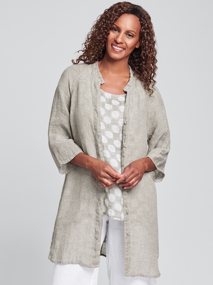 Gauze Linen Jacket by Flax at Hello Boutique