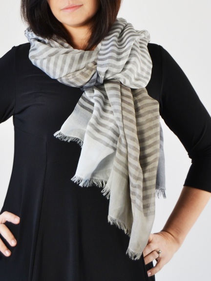 Gray Stripe Scarf by Sciale