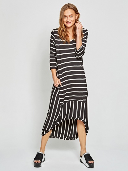 High-Low Stripe Dress by Alembika