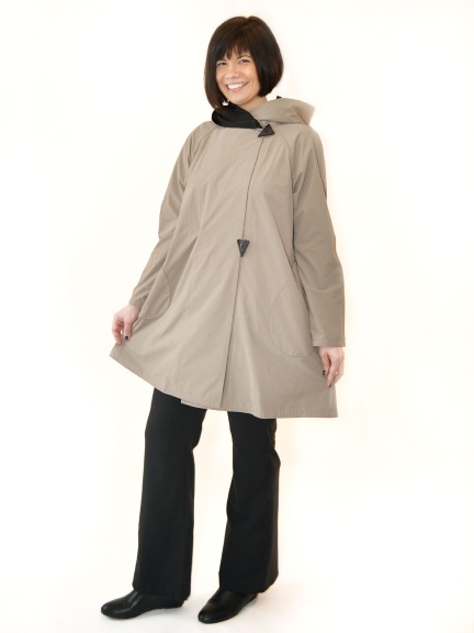 Life Matte Slicker Reversible Triangle Button Coat by Mycra Pac