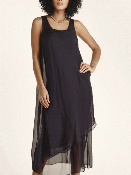 Long Silk Tank Dress by Luna Luz