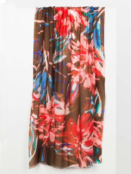 Shadow Floral Scarf by Kinross Cashmere