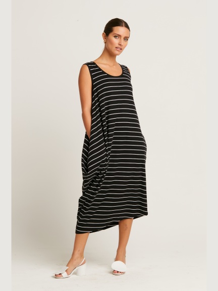 Striped Waterfall Dress by Planet