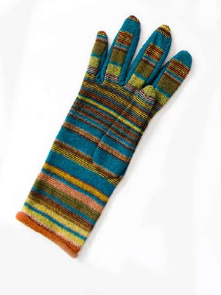 Time Striped Gloves by Catherine Andre at Hello Boutique