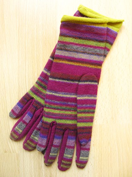 Time Striped Gloves by Catherine Andre at Hello Boutique