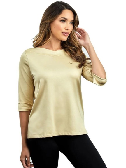 V-Boatneck Top by A'nue Miami