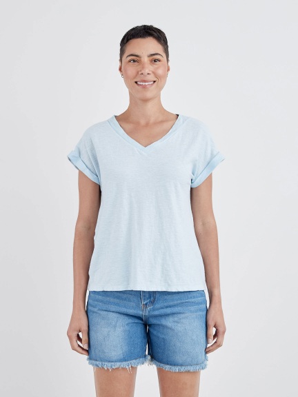 V-Neck Cap Tee by Cut Loose