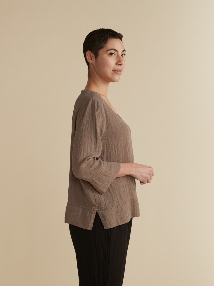 V-Neck Vent Top by Cut Loose