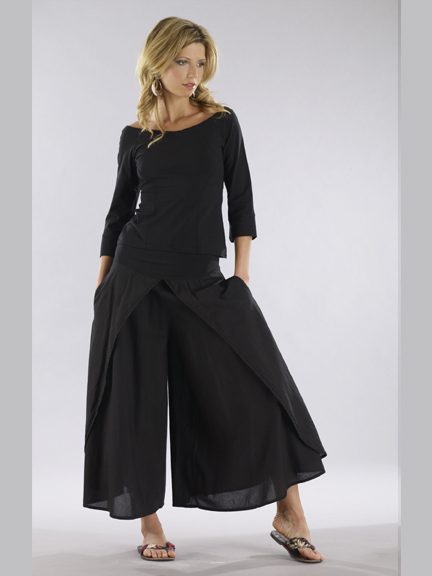Buy Ecru Parallel Pants With Embroidered Organza Panel Online - W for Woman