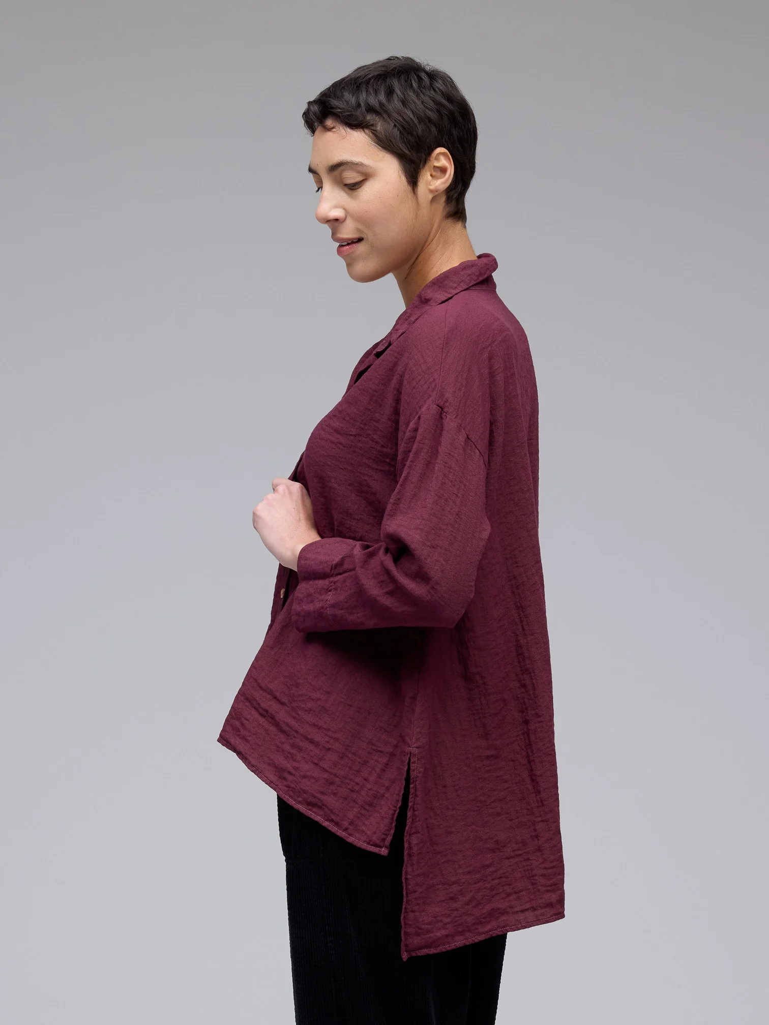 A-line Split Blouse in Cinnabark