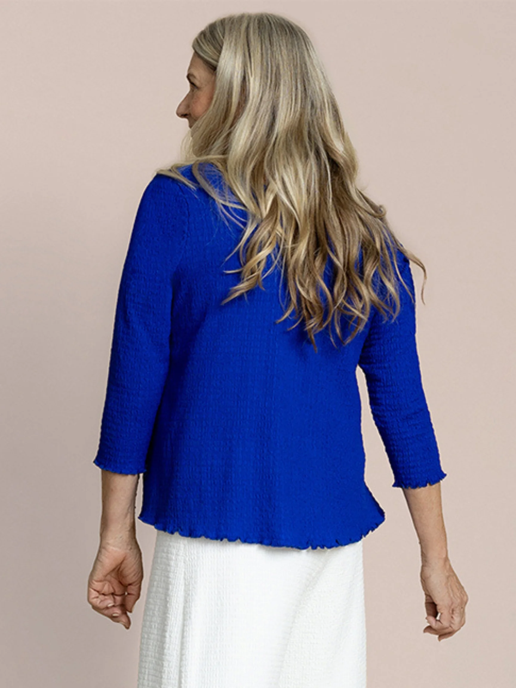 Pop V-Neck Top in Lapis
