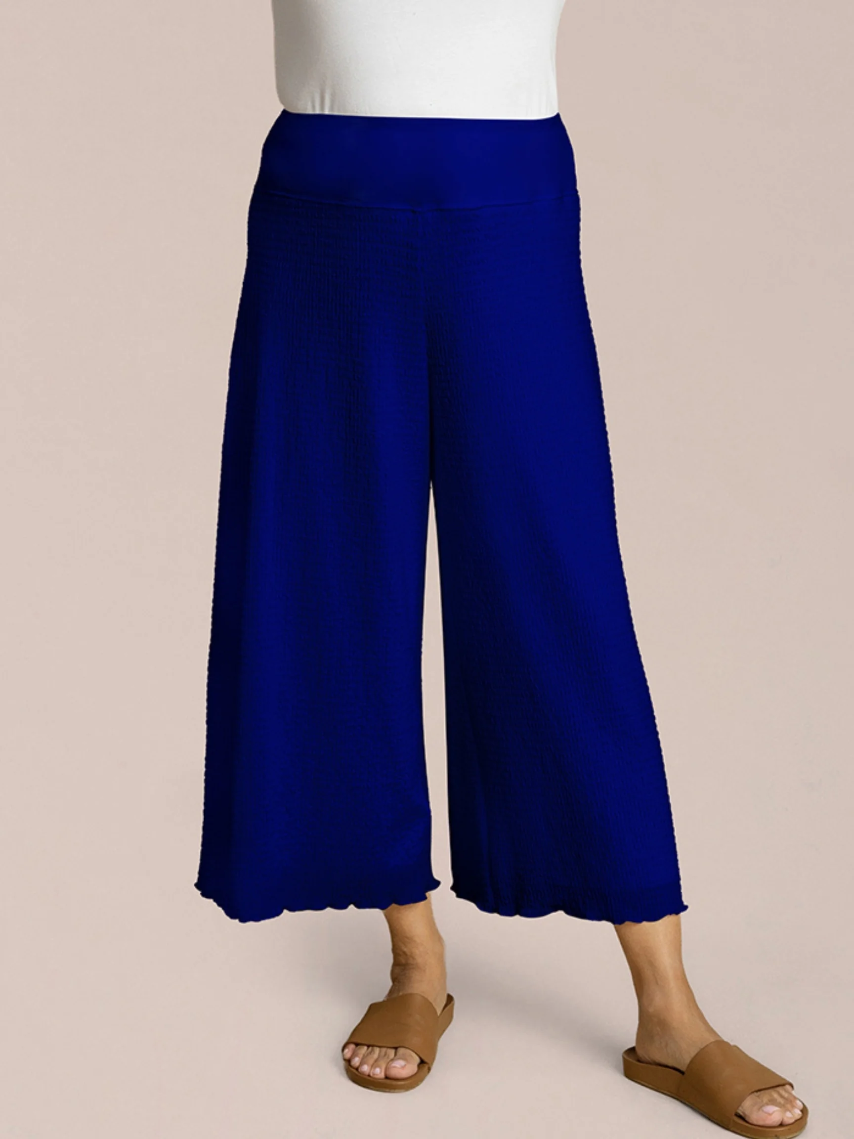 Pop Wide Capri in Lapis