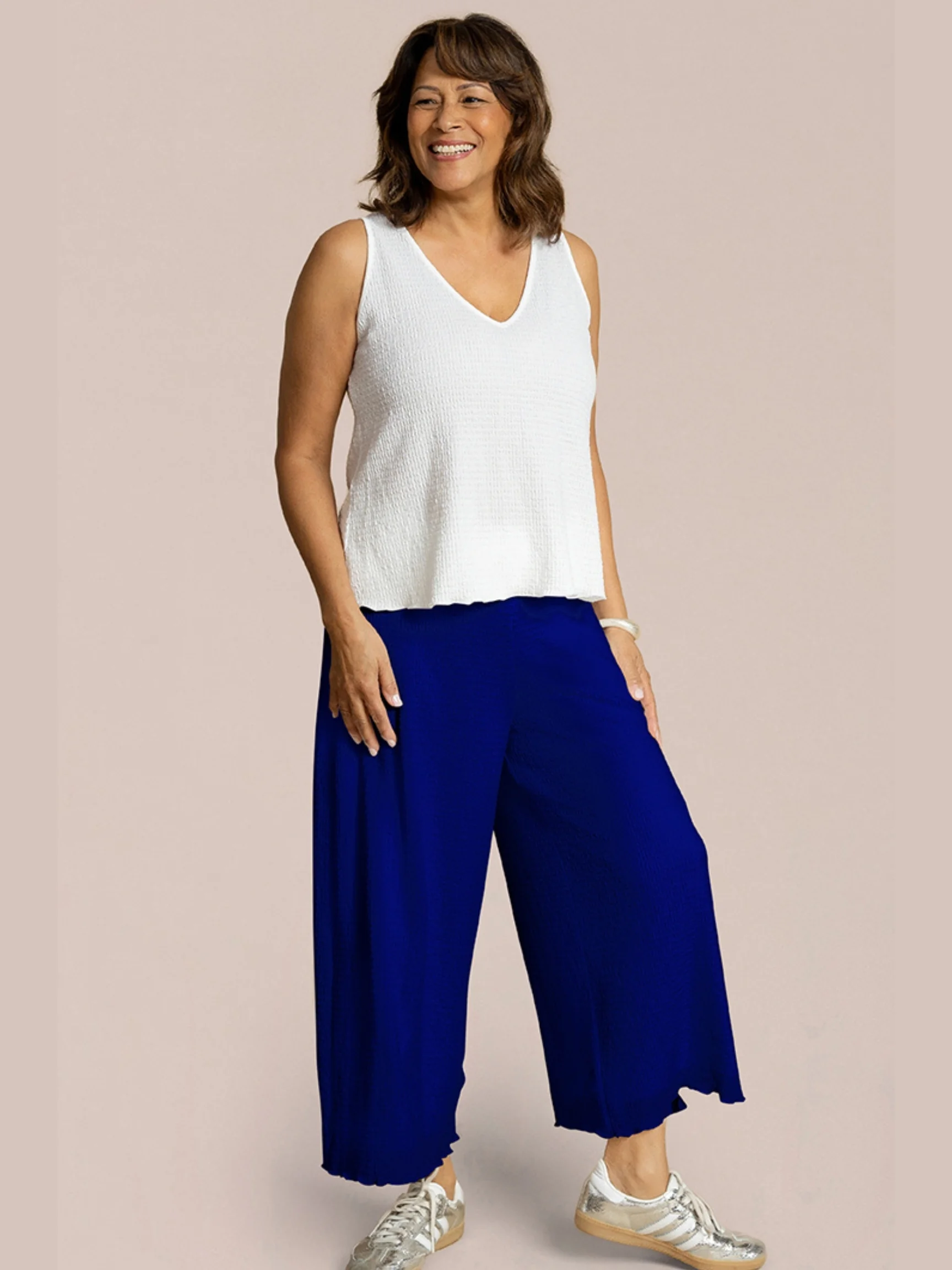 Pop Wide Capri in Lapis