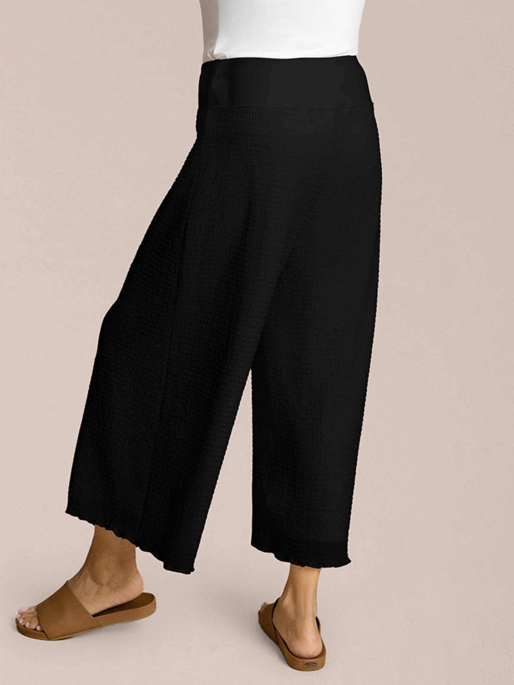 Pop Wide Capri in Black