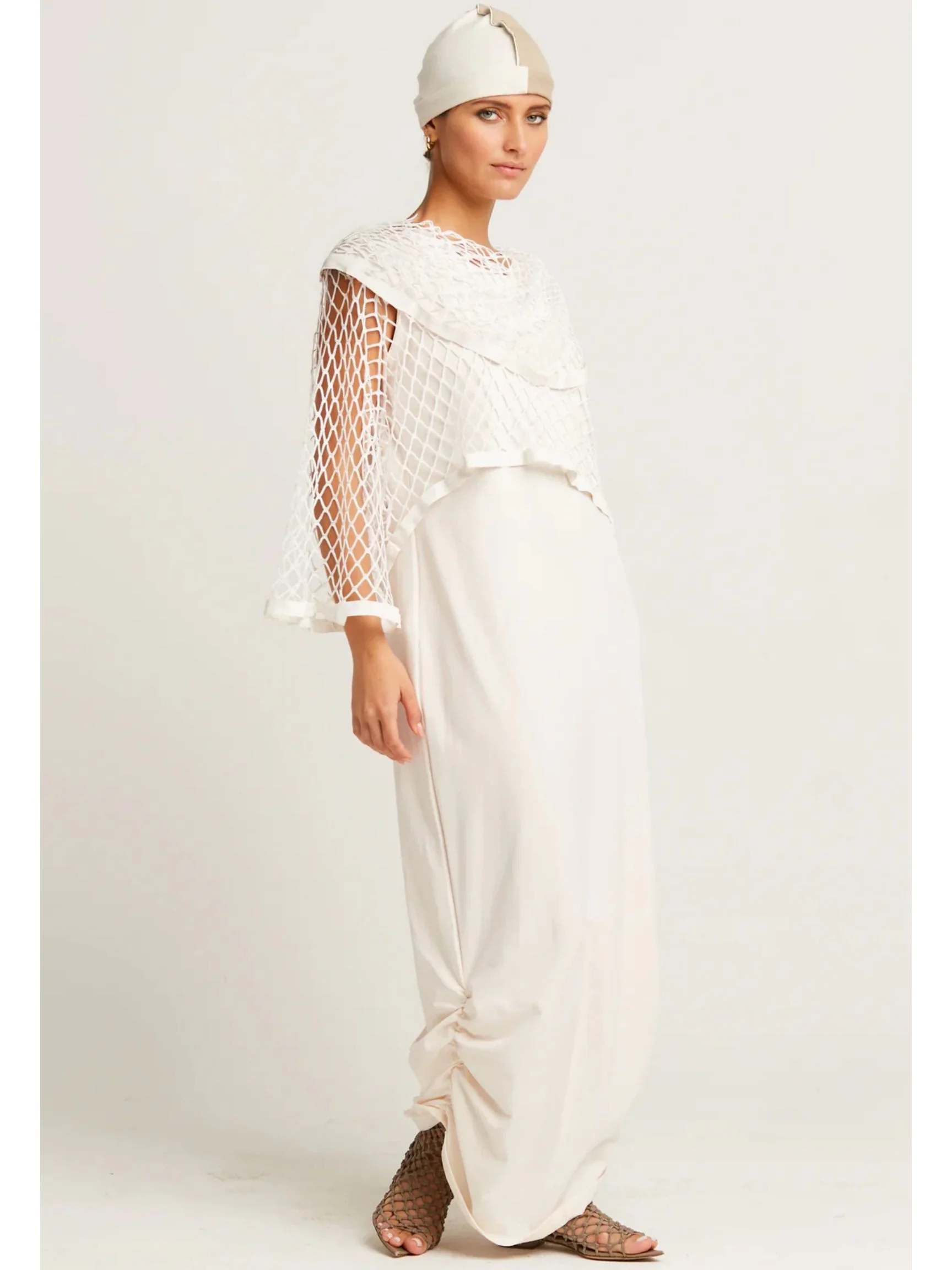 Rouched Tank Dress in Stone
